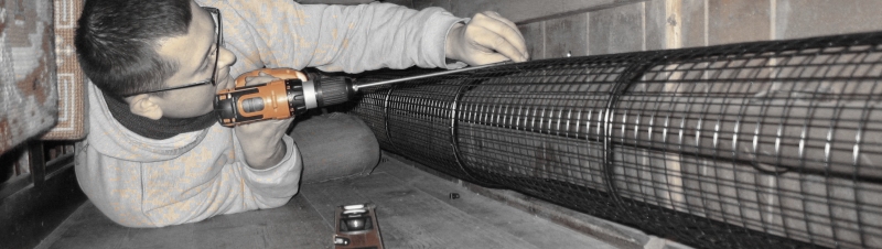 Aiano engineer installs bespoke pipe guards at All Saints Church, Wickham St Paul