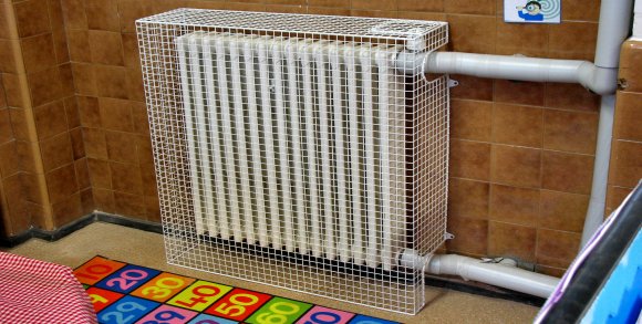 Aiano bespoke heater guard in Hanover Primary School, Islington.
